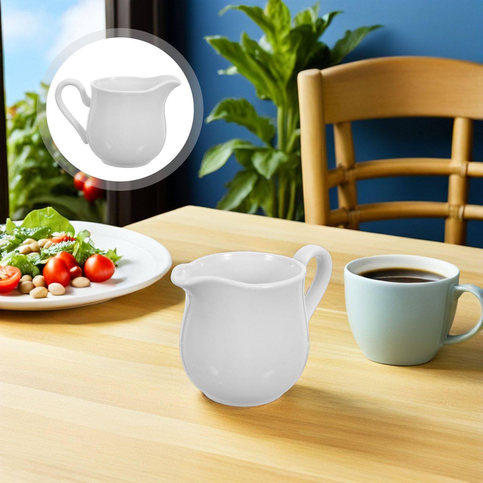 Coffee Tea Creamer - Ceramic Milk Jug 350Ml Elegant Glossy