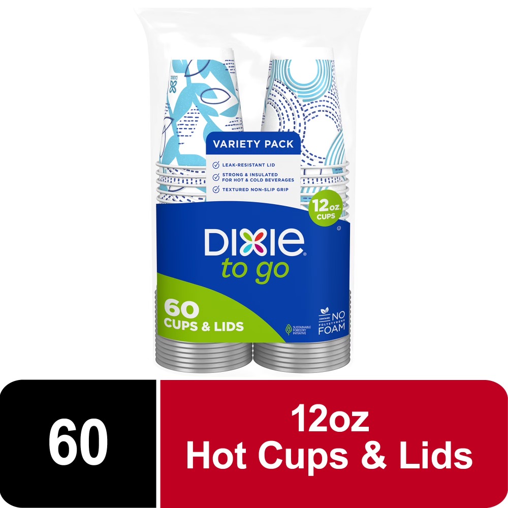 Coffee Tea Drinks - Disposable Paper Cups 12 oz 60