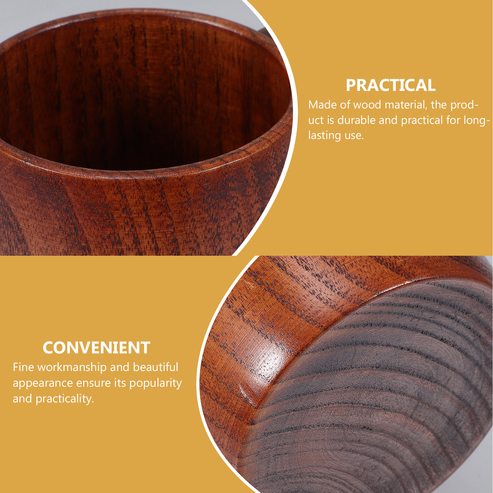 Coffee Tea Drinks - Wooden Beer Coffee Mug Water Cup