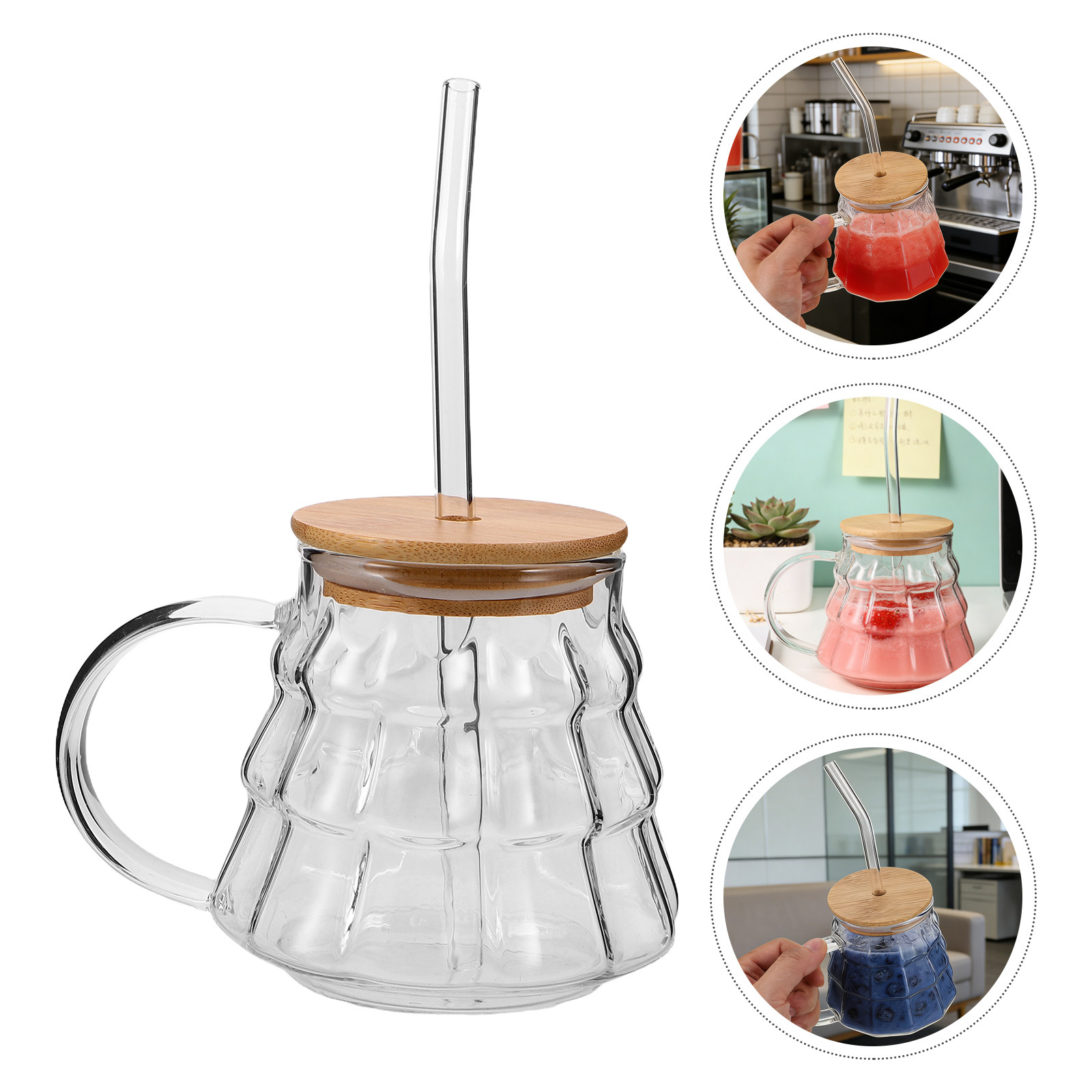 Coffee Tea Tumbler - Clear Borosilicate Milk Cup Glass Coffee