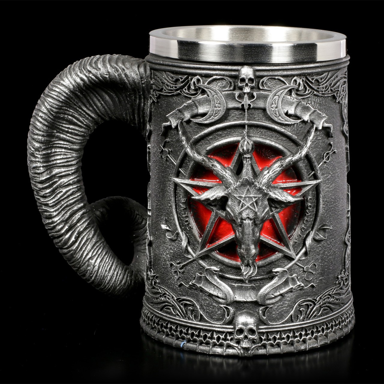 Coffee Tea Tumbler - Baphomet Beer Glass Buffmet Resin Stainless