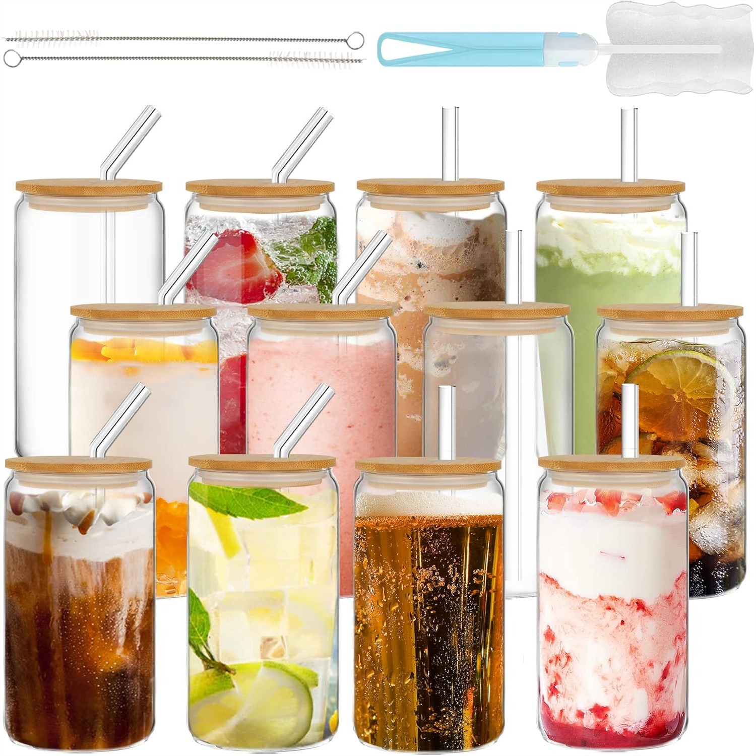 16oz Drinking Glasses with Bam - مراجعة Juice Tea Coffee وسعره