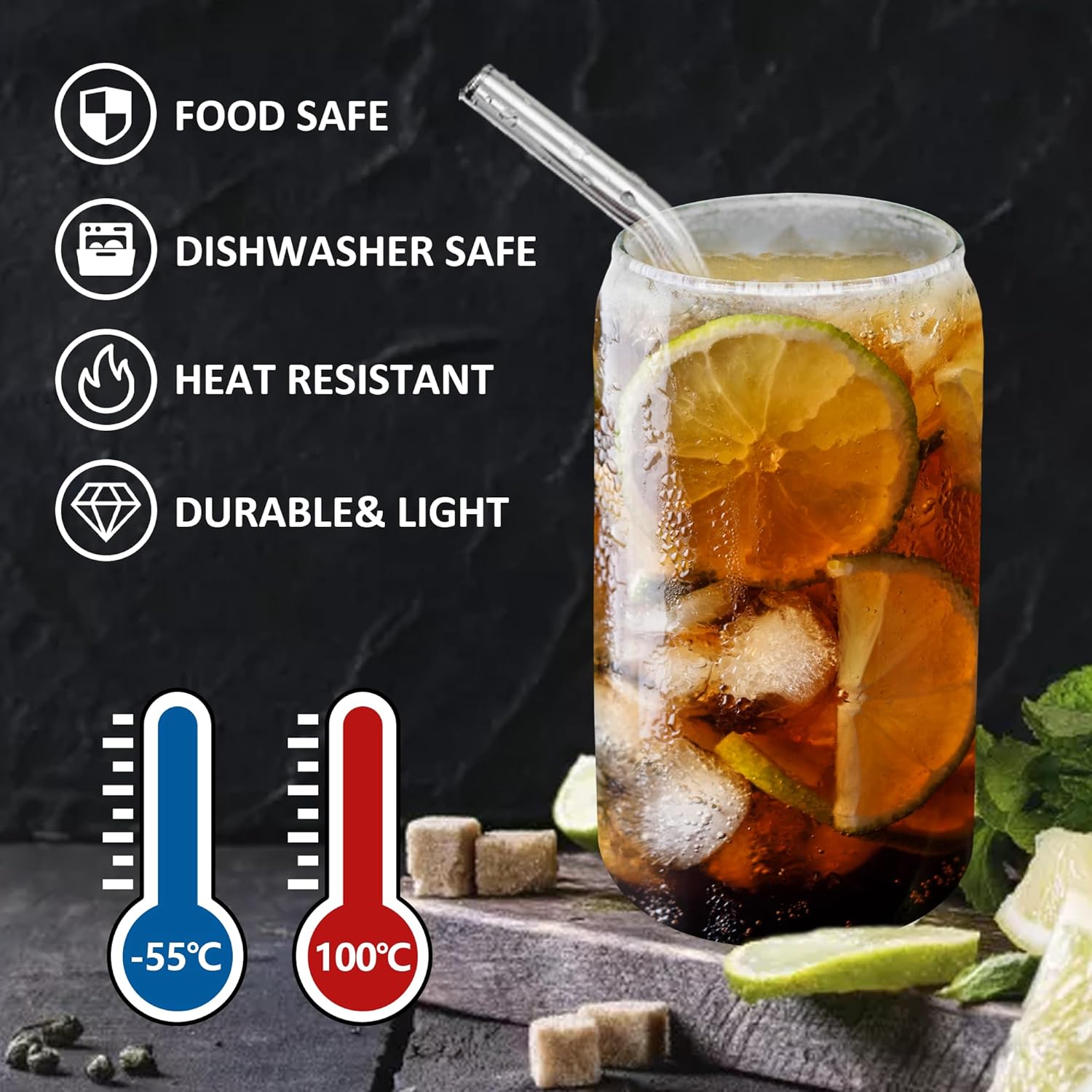 16oz Drinking Glasses with Bam - مراجعة Juice Tea Coffee وسعره