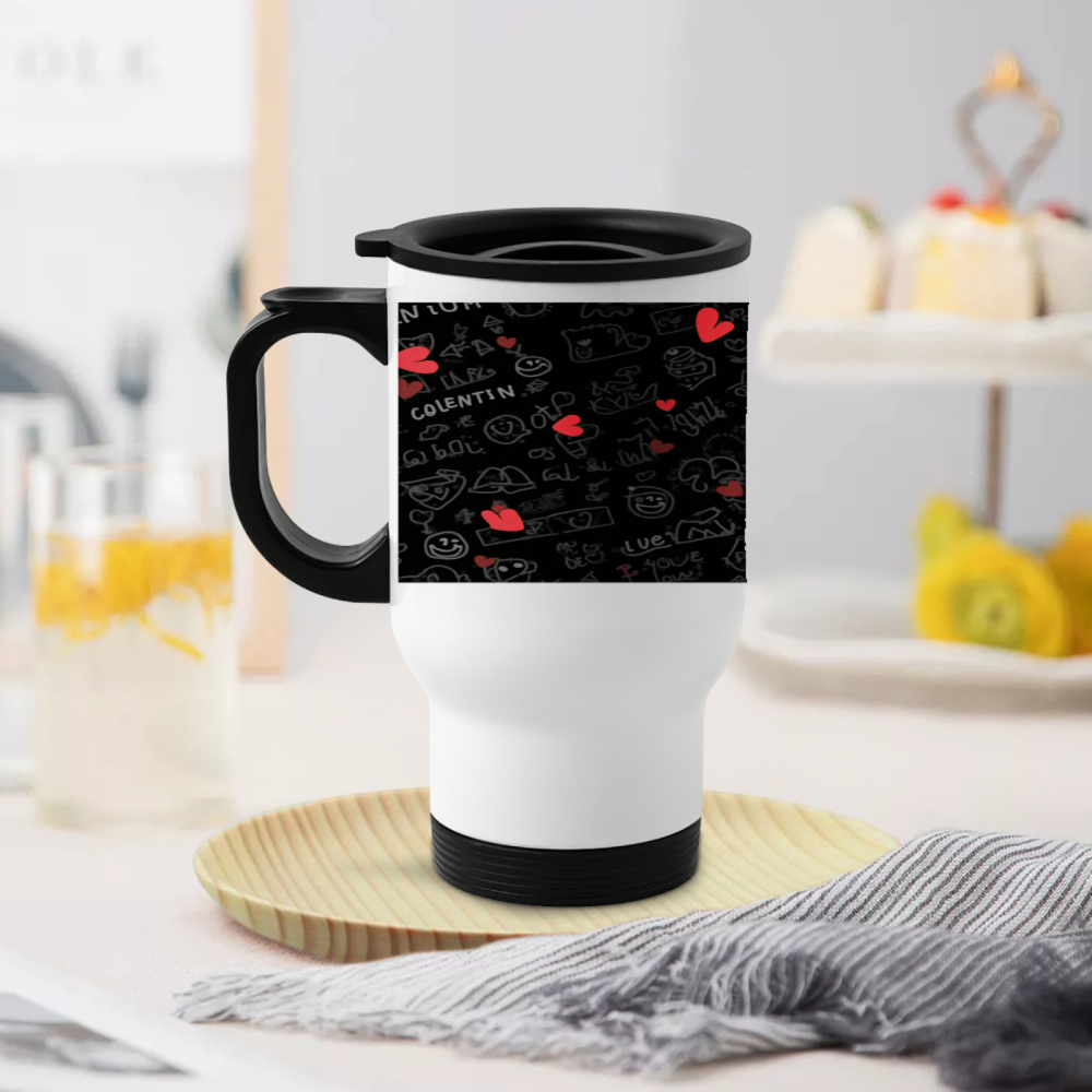 Travel Mug With Chalkboard Des - مراجعة Coffee Tea Name وسعره