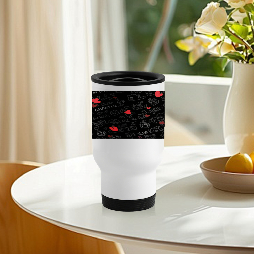 Travel Mug With Chalkboard Des - مراجعة Coffee Tea Name وسعره
