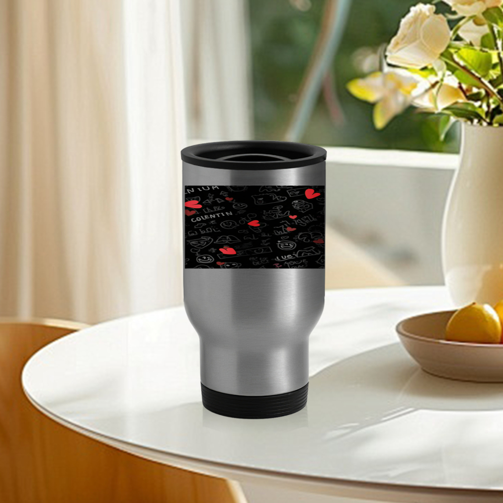 Travel Mug With Chalkboard Des - مراجعة Coffee Tea Name وسعره