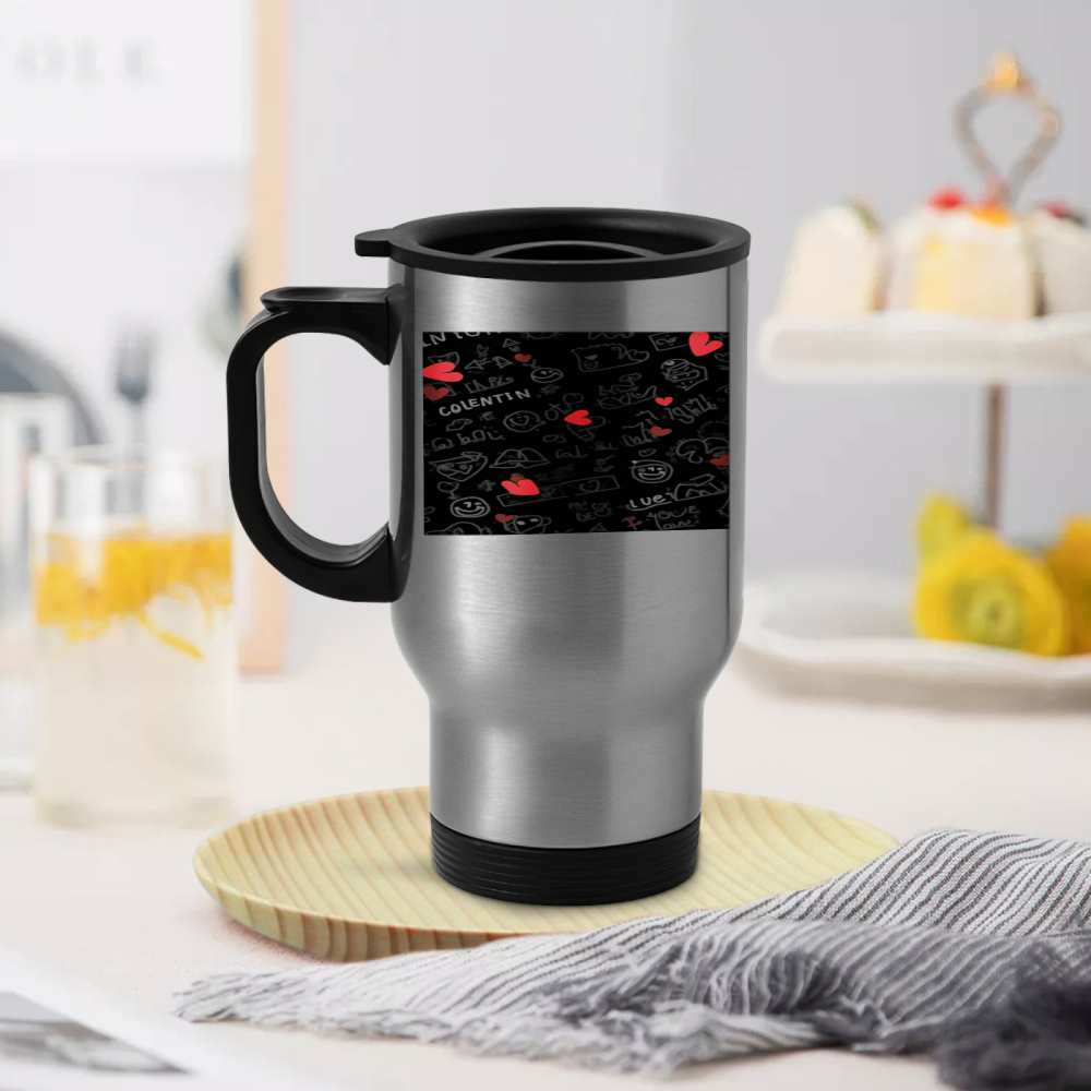 Travel Mug With Chalkboard Des - مراجعة Coffee Tea Name وسعره