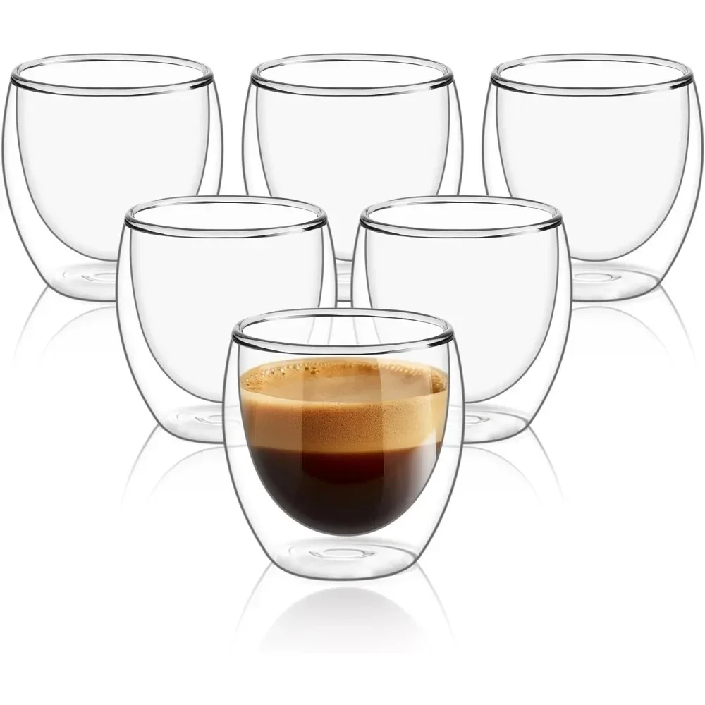 6 pcs Clear Double Wall Glass  - مراجعة Juice Tea Coffee وسعره