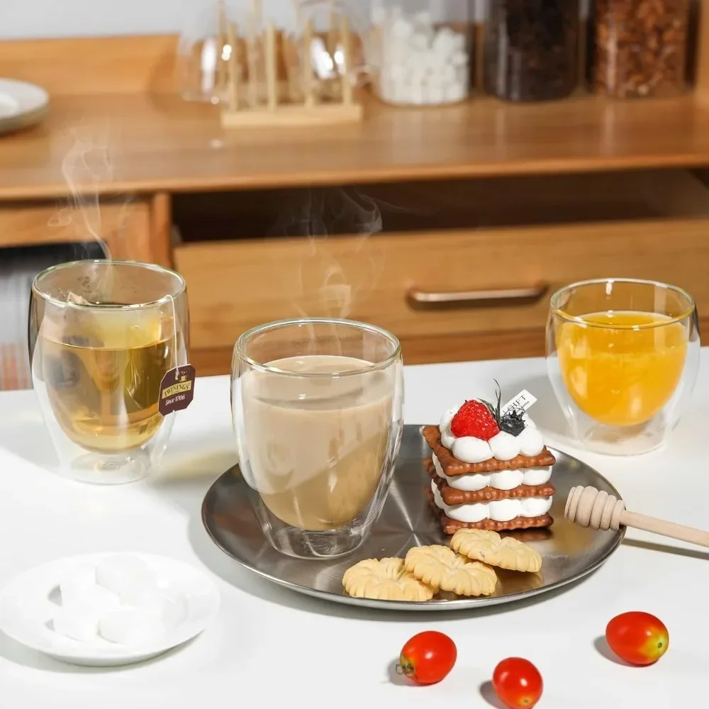 6 pcs Clear Double Wall Glass  - مراجعة Juice Tea Coffee وسعره