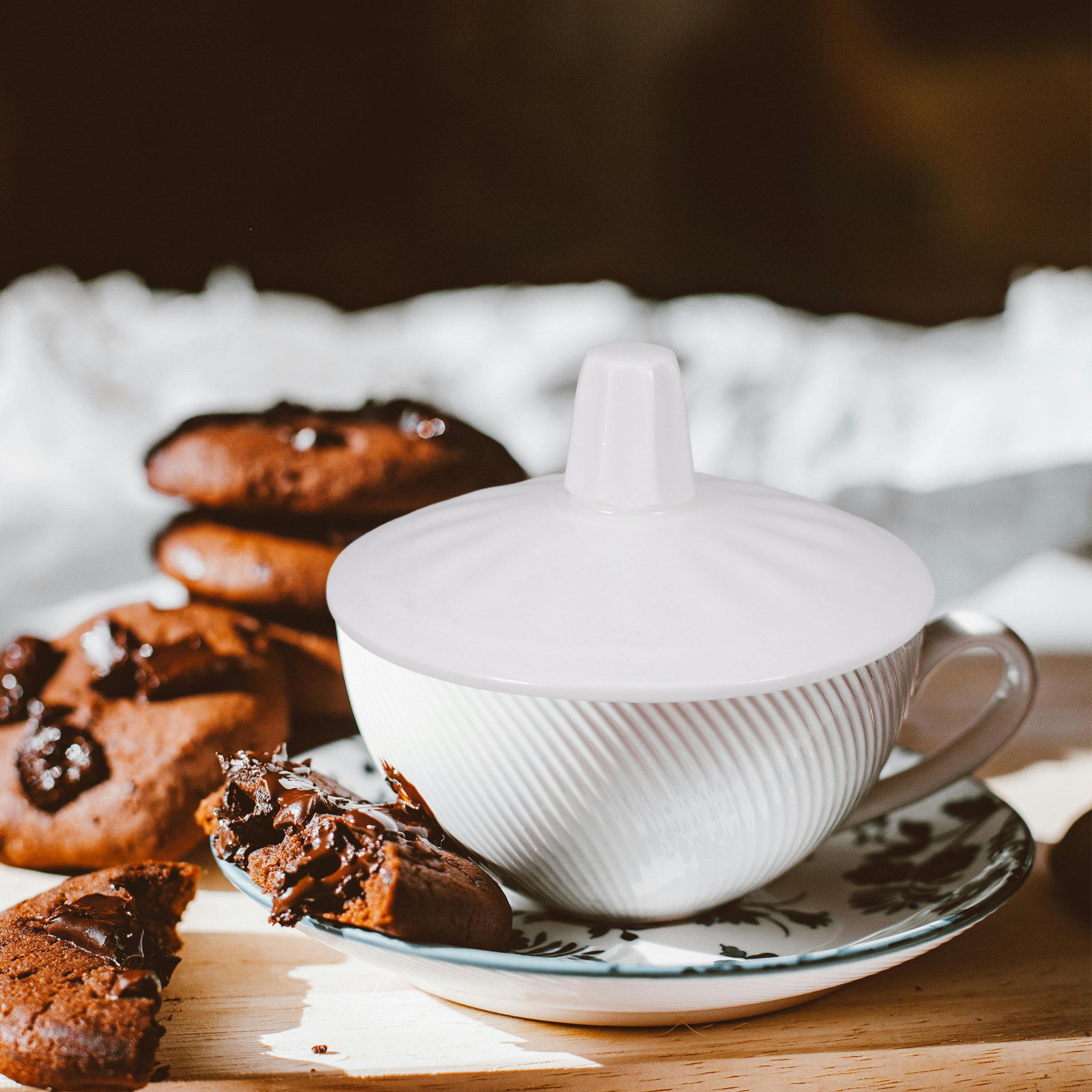 White Ceramic Mug Lid 7.3cm Po - مراجعة Coffee Tea Replacement وسعره