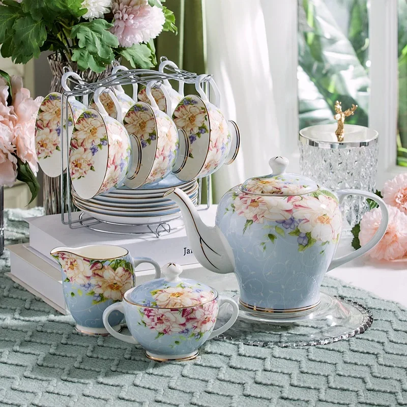 Pink Blue Flower Bone china Co - مراجعة Coffee Tea Creamer وسعره