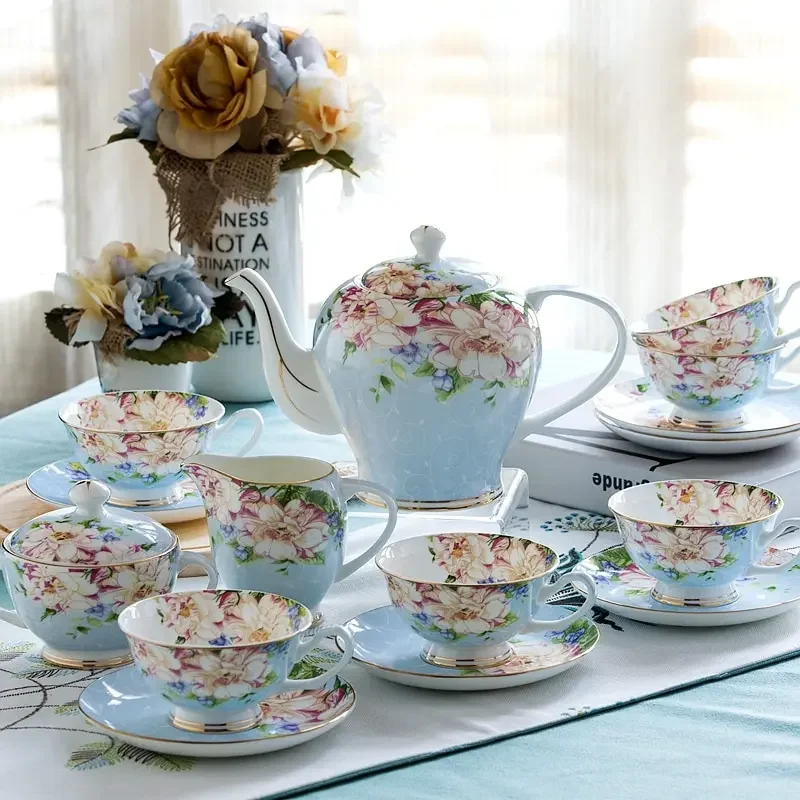 Pink Blue Flower Bone china Co - مراجعة Coffee Tea Creamer وسعره