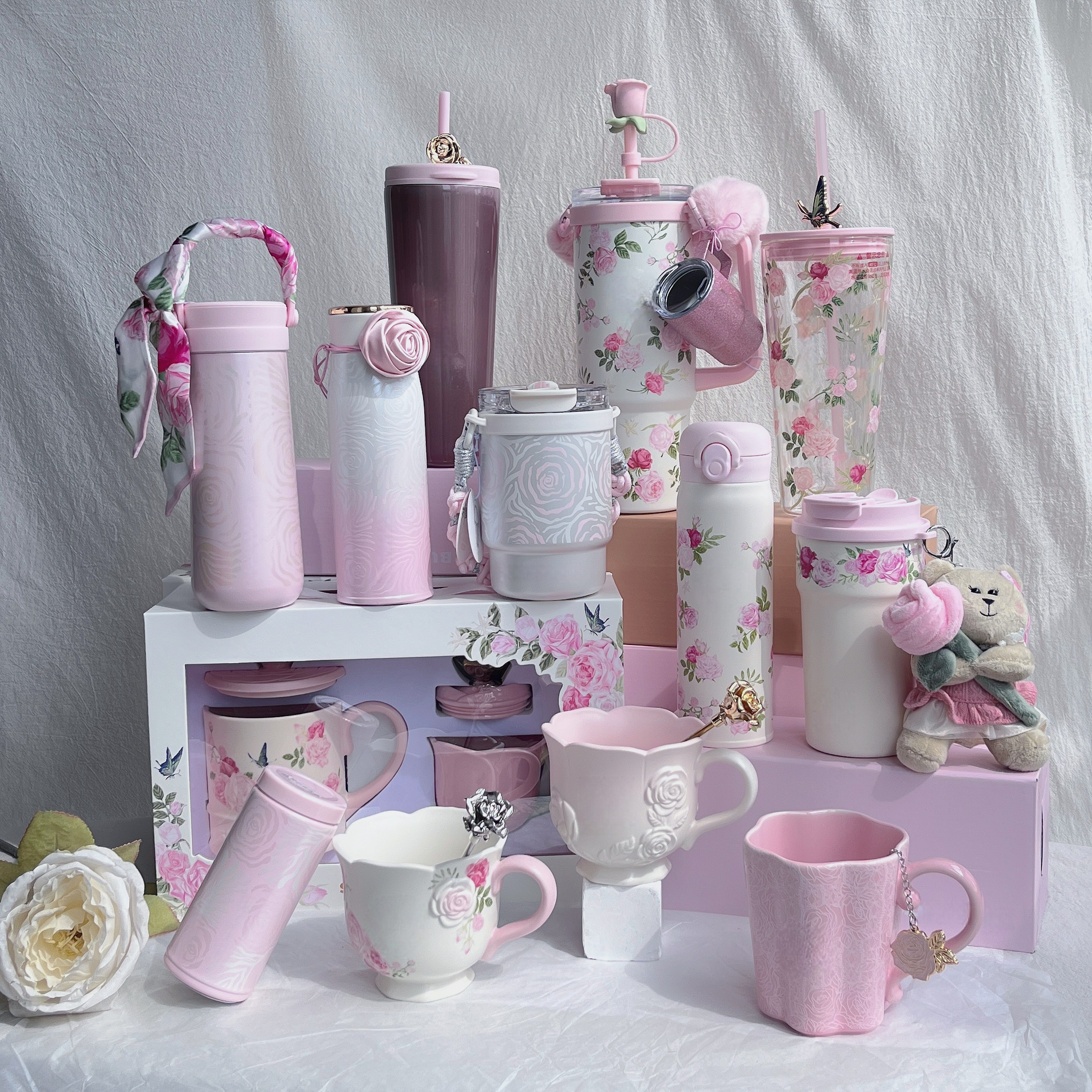 Bk 2026 Rose Pattern Insulated - مراجعة Coffee Tea Tumbler وسعره