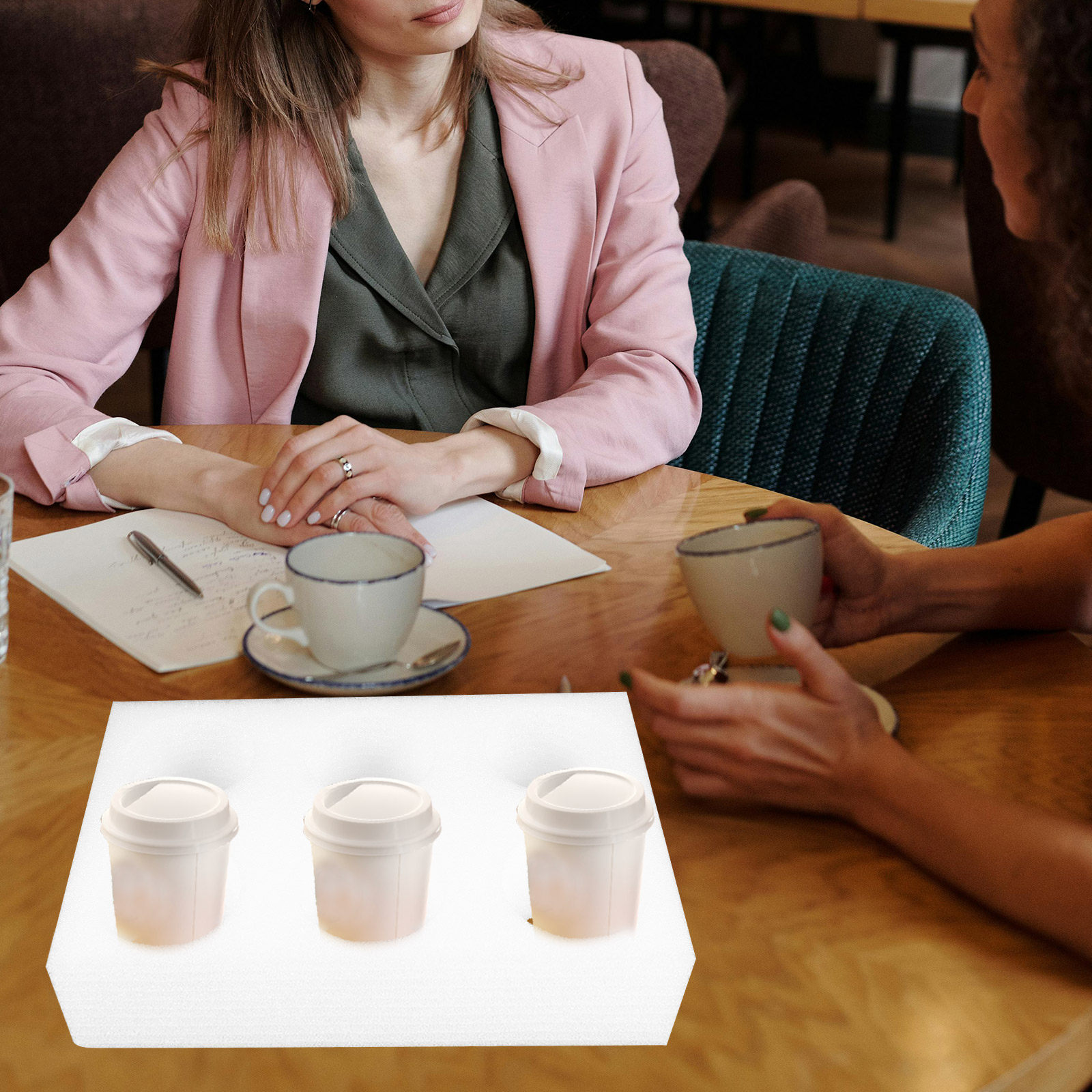 2Pcs Beverage Cup Holder Tray  - مراجعة Coffee Tea Drinks وسعره