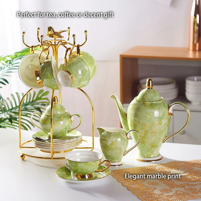 Marble Bone China Coffee Set M - مراجعة Coffee Tea Creamer وسعره