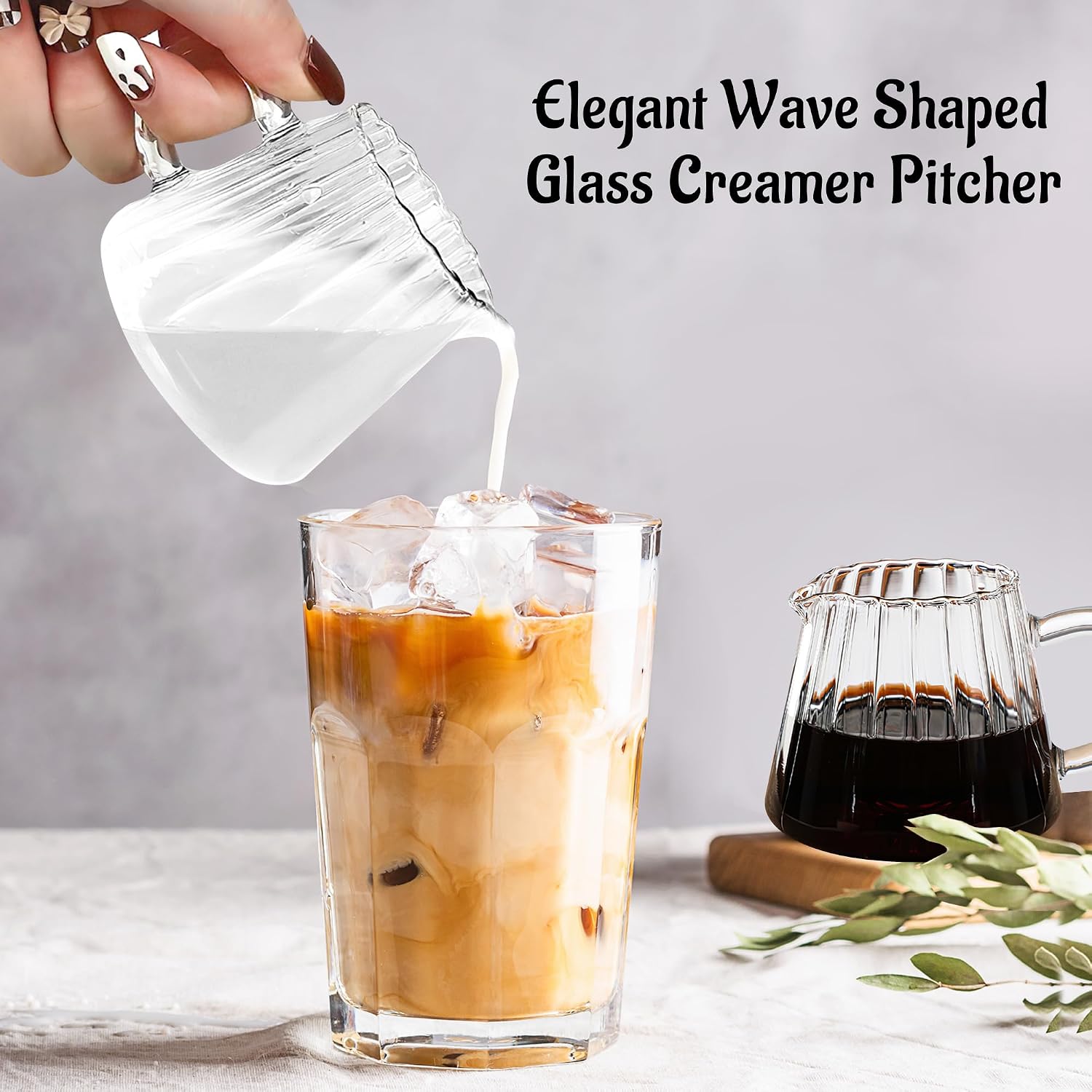 2-Piece Wave Glass Creamer Pit - مراجعة Coffee Tea Creamer وسعره