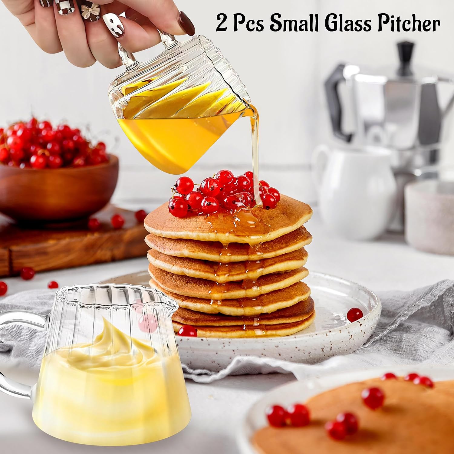 2-Piece Wave Glass Creamer Pit - مراجعة Coffee Tea Creamer وسعره