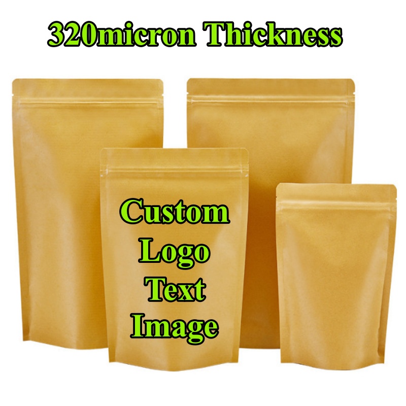 100PCS Stand-up Kraft Paper Fo - مراجعة Coffee Tea Logo وسعره