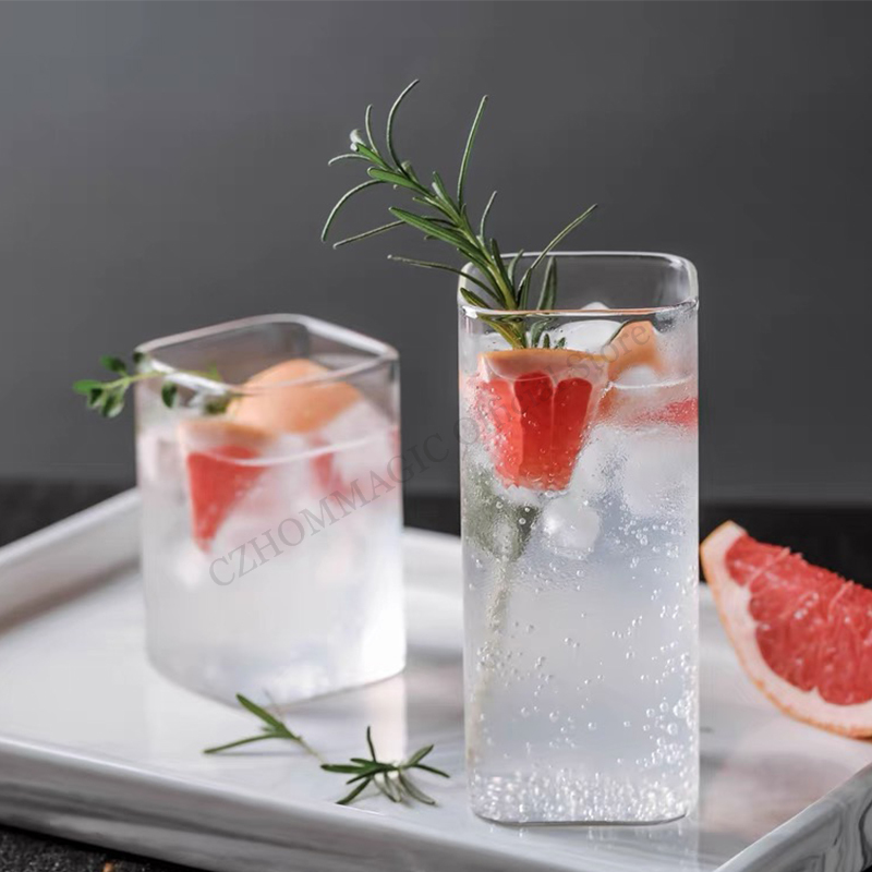 6/4/2/1Pcs Square Glass Cup Co - مراجعة Juice Tea Coffee وسعره