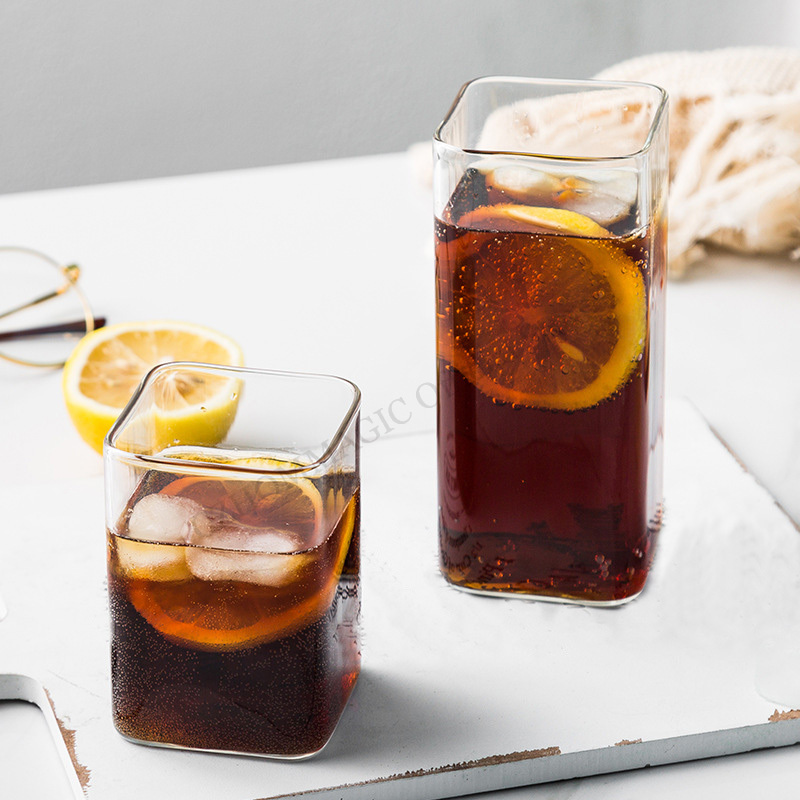 6/4/2/1Pcs Square Glass Cup Co - مراجعة Juice Tea Coffee وسعره