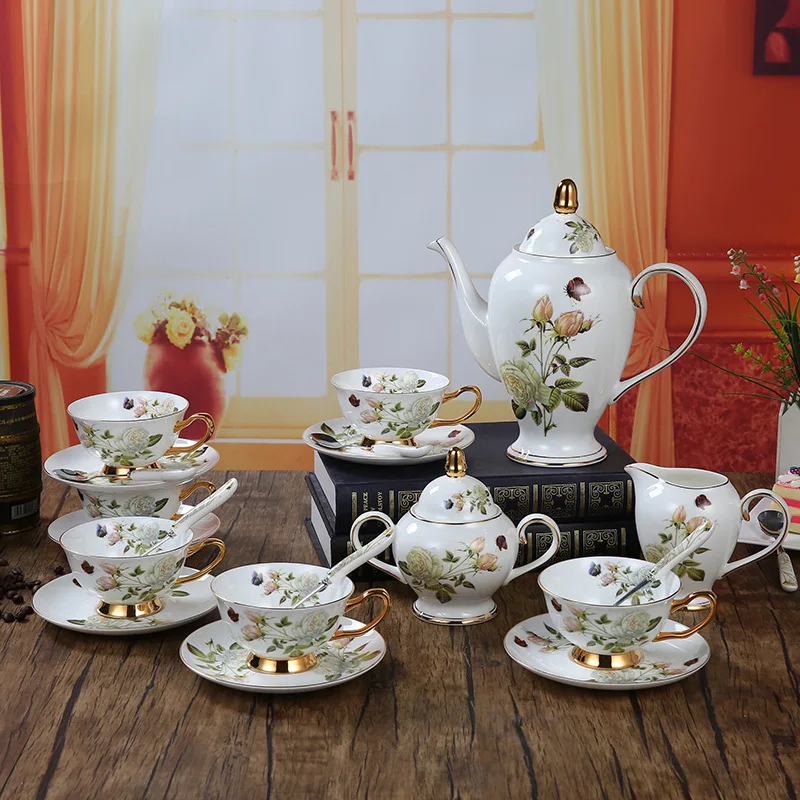 Bone China Coffee Set Camellia - مراجعة Coffee Tea Creamer وسعره