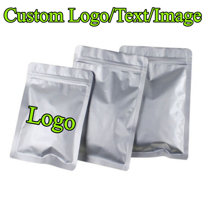 100PCS Flat Aluminum Foil Zipl - مراجعة Coffee Tea Logo وسعره