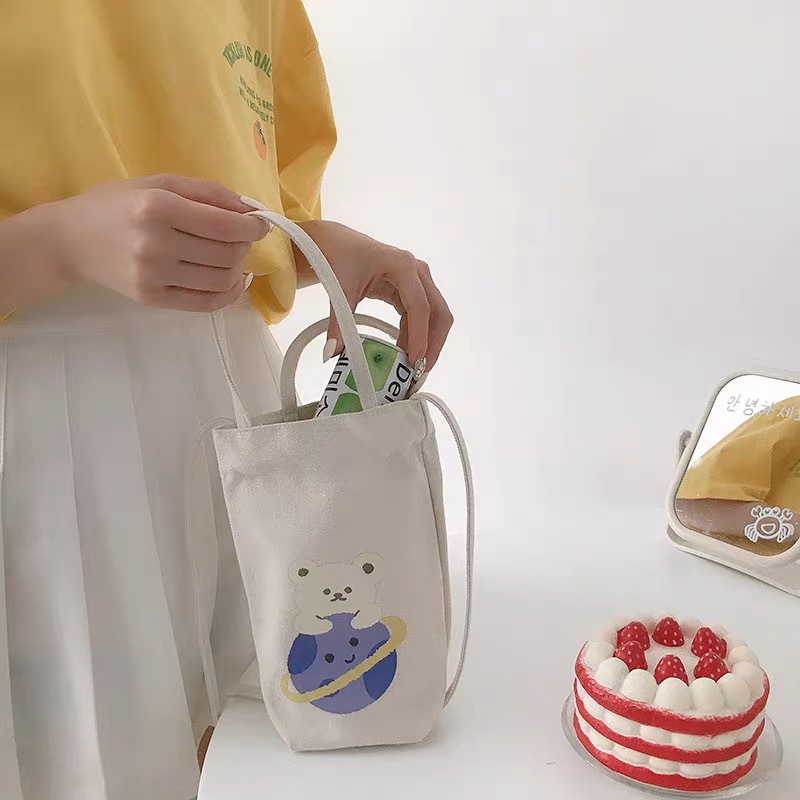 Print Canvas Water Bottle Bag  - مراجعة Coffee Tea Name وسعره