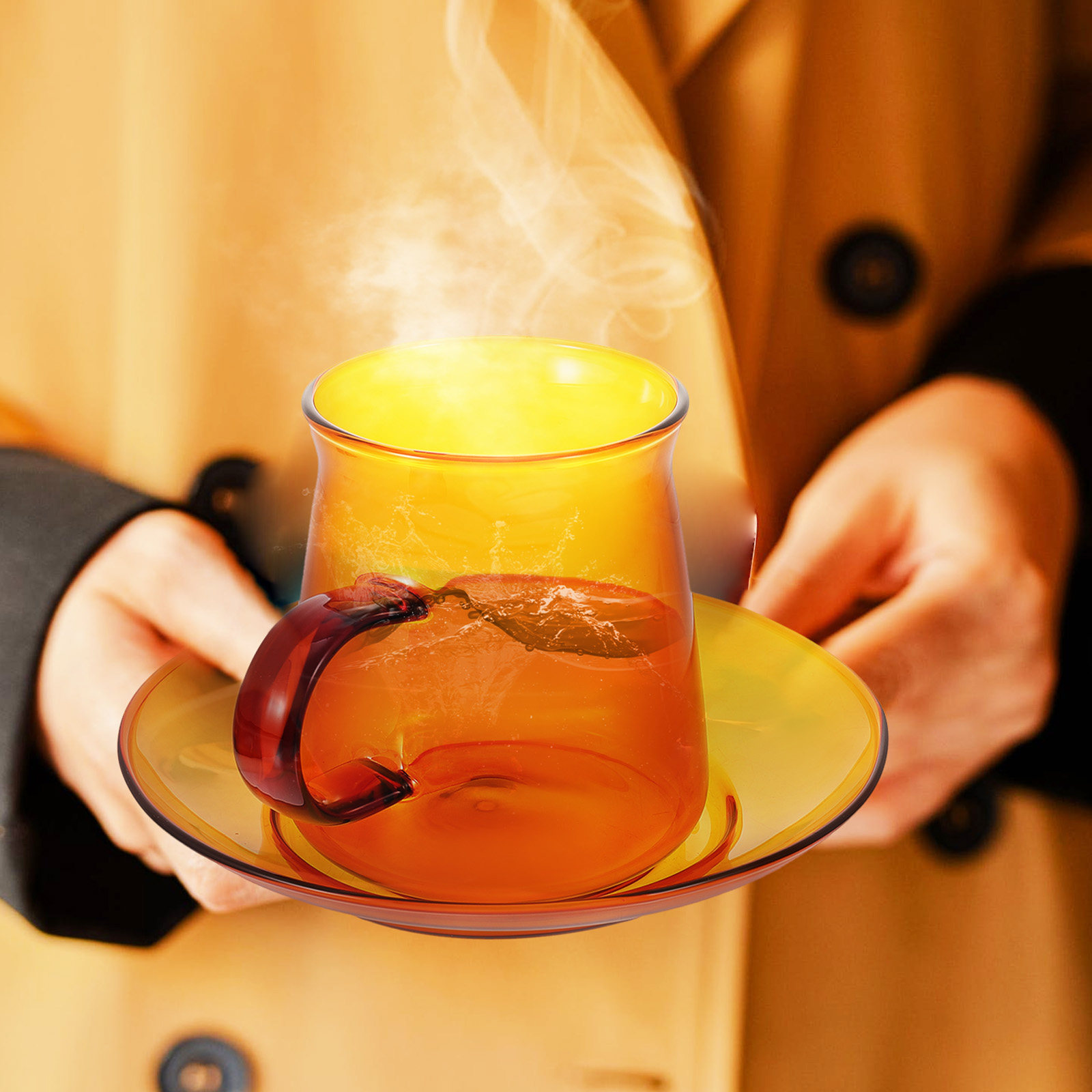 1Set Simple Vintage Glass Coff - مراجعة Coffee Tea Drinks وسعره
