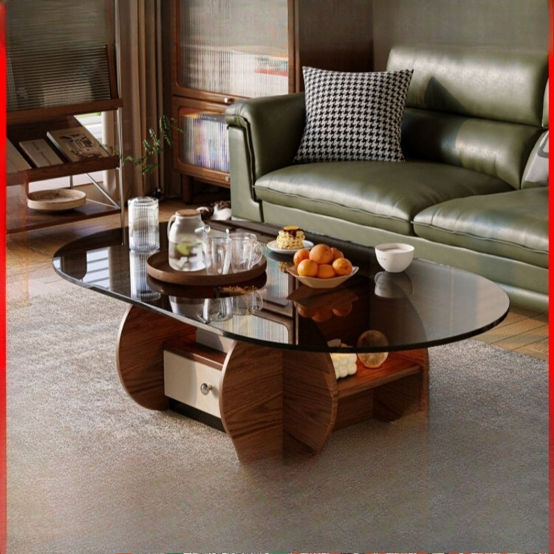 Small niche oval solid wood co - مراجعة Young Tea Coffee وسعره