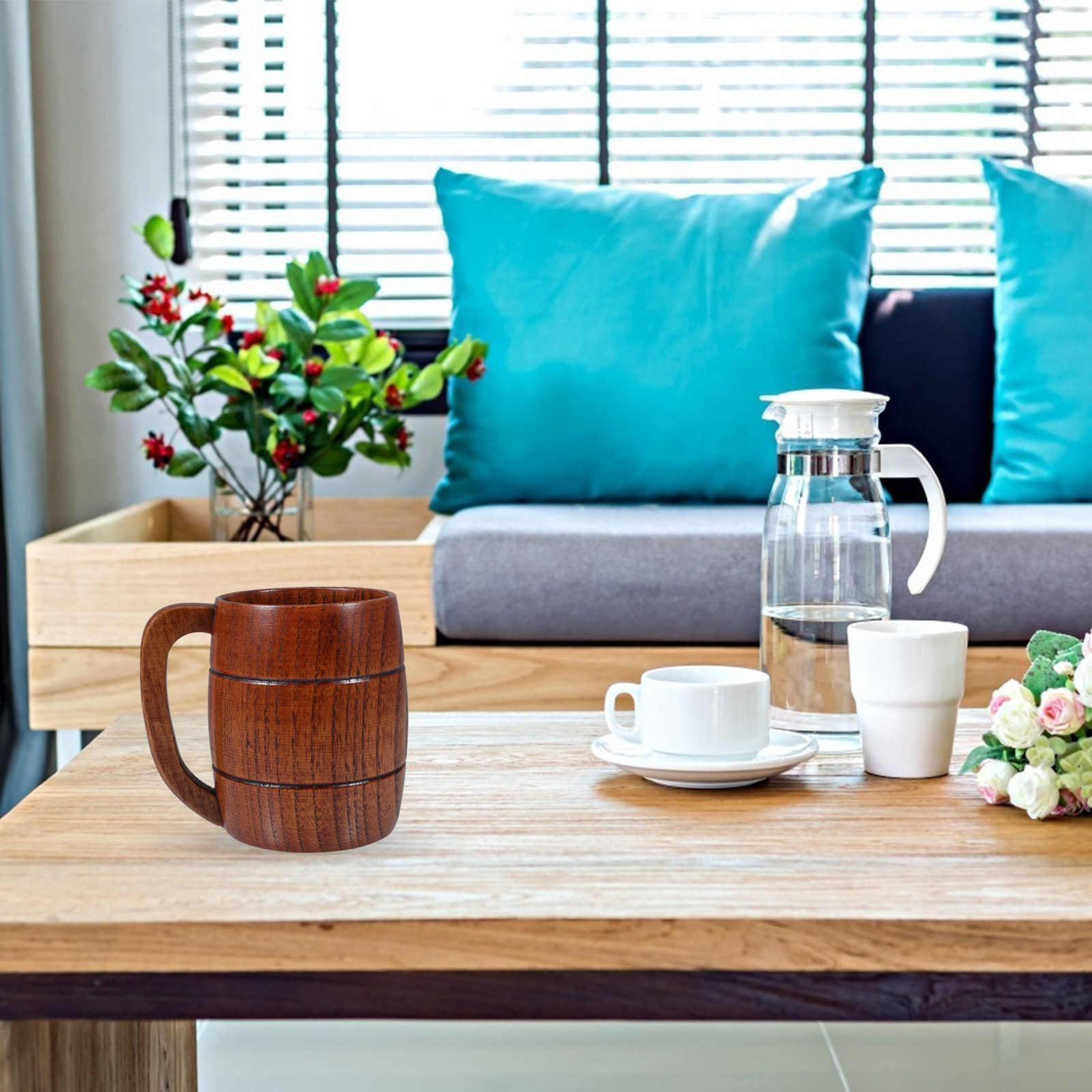 Wooden Beer Coffee Mug Water C - مراجعة Coffee Tea Drinks وسعره