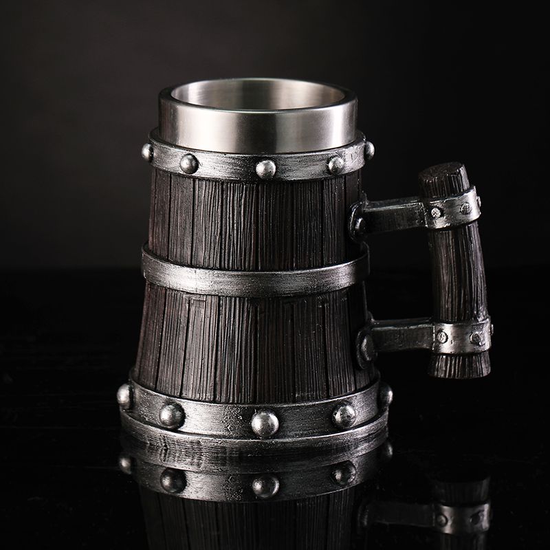 Wood Grain Beer Glass Resin St - مراجعة Coffee Tea Tumbler وسعره