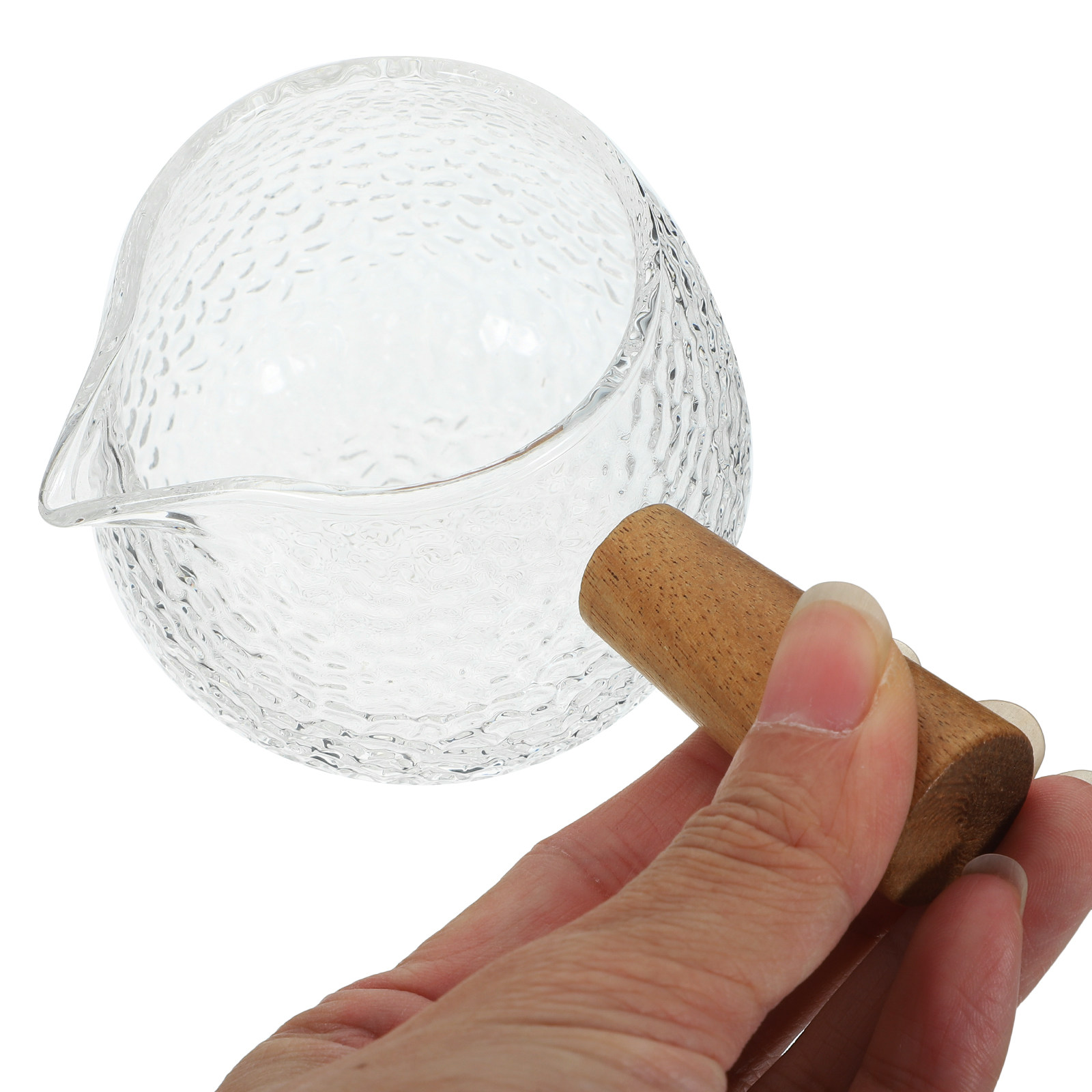 1pc Wooden Handle Glass Milk P - مراجعة Coffee Tea Creamer وسعره