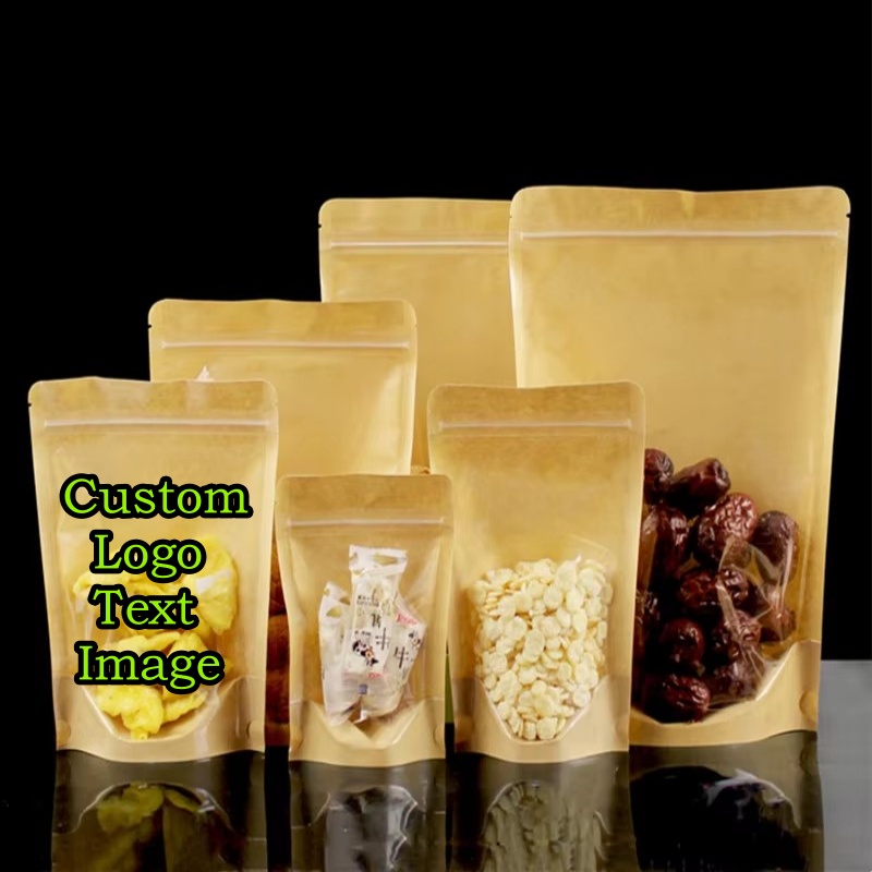 100PCS Clear Stand-up Kraft Pa - مراجعة Coffee Tea Logo وسعره