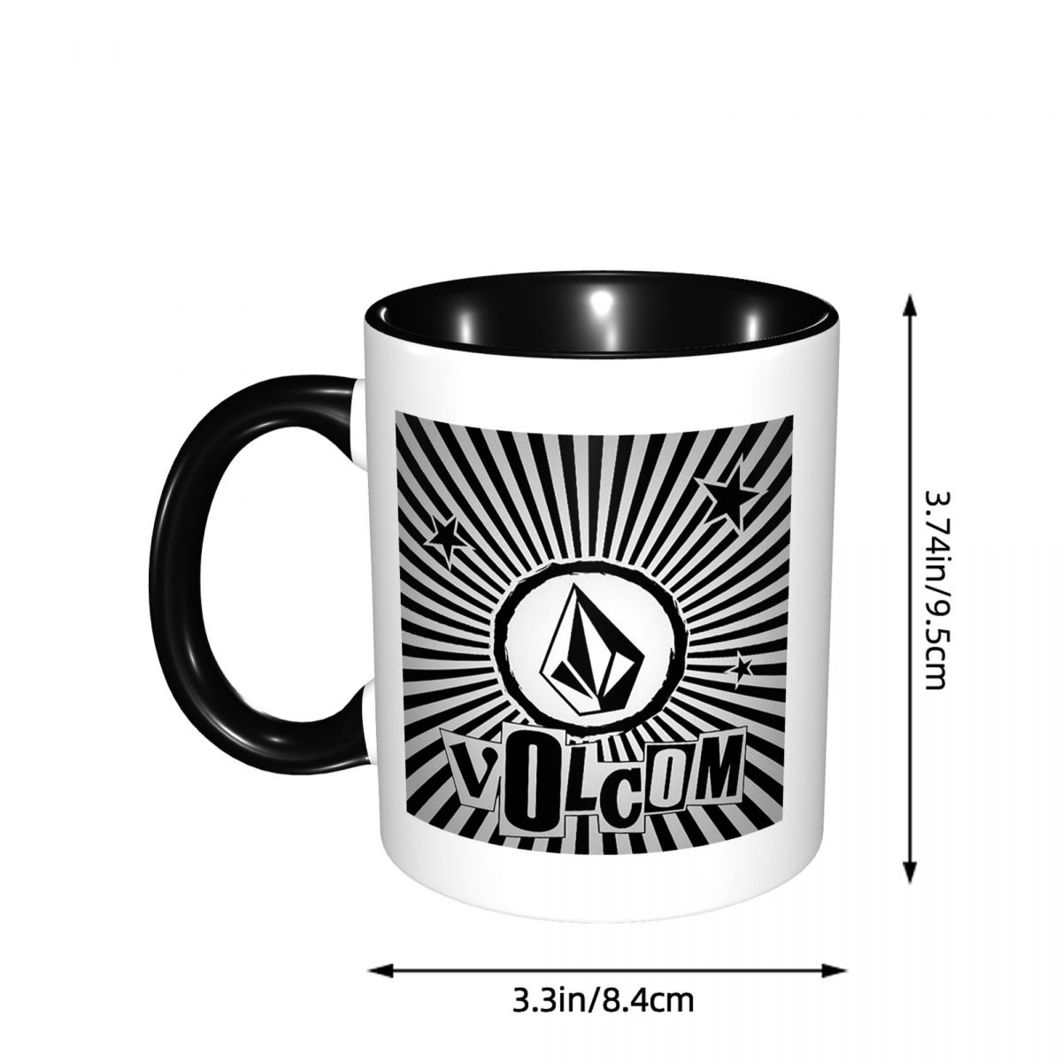 V-Volcom Logo Mug Funny Cerami - مراجعة Coffee Tea Logo وسعره