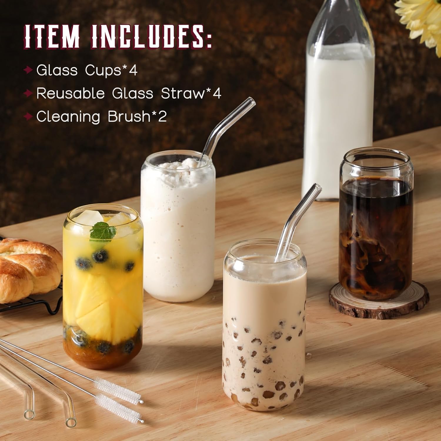 16oz Highball Glasses Set with - مراجعة Coffee Tea Tumbler وسعره