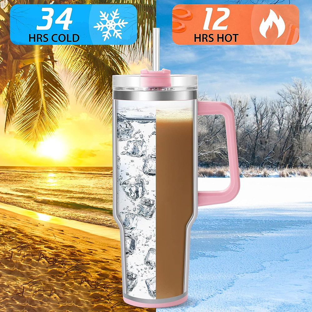 40oz Tumbler with Handle and S - مراجعة Coffee Tea Tumbler وسعره