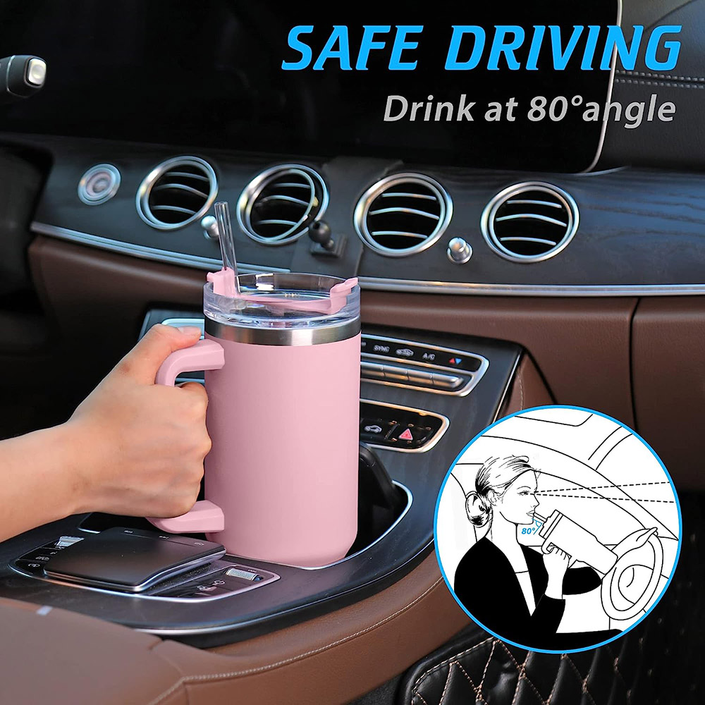 40oz Tumbler with Handle and S - مراجعة Coffee Tea Tumbler وسعره